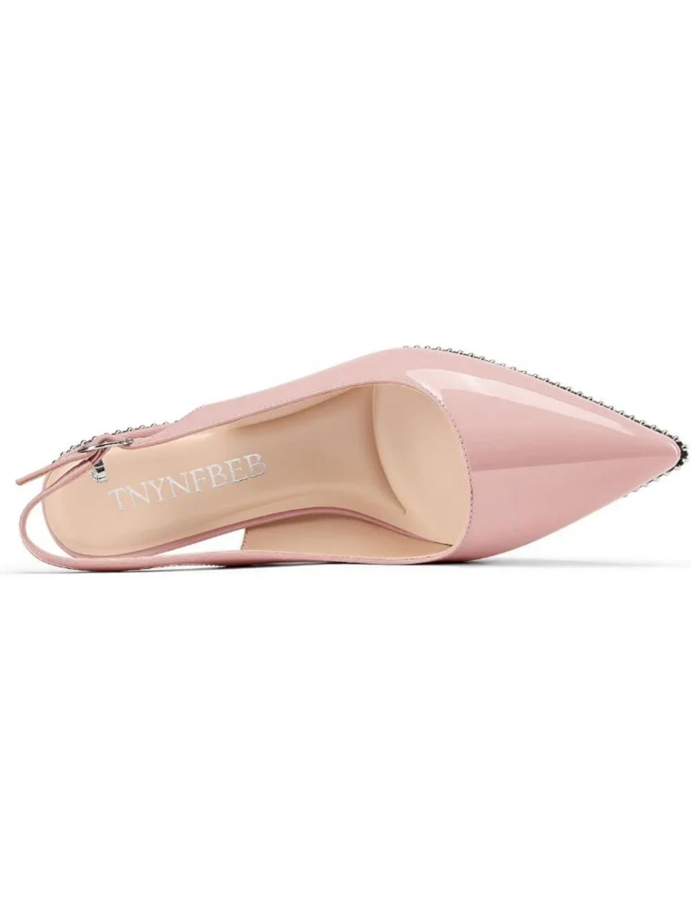 Chic Beaded Slingback Kitten Heel Pumps - Pointed Toe, Slip-On, Classic Style